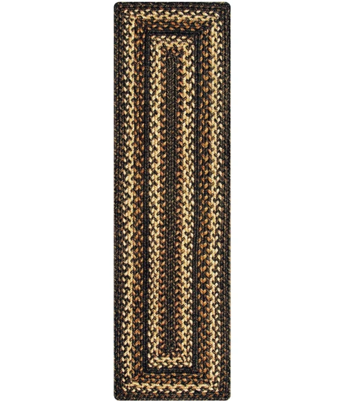 Homespice Decor Jute Braided Accessories Kilimanjaro Black 240114PS 8 in. X 28 in. Set of 2 Rect Rug