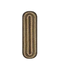 Homespice Decor Jute Braided Accessories Kilimanjaro Black 571212 11 in. X 36 in. Oval Rug