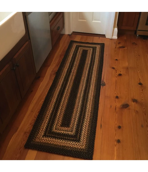 Homespice Decor Jute Braided Kilimanjaro Black 519214 22 in. X 72 in. Rect Rug