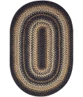 Homespice Decor Jute Braided Kilimanjaro Black 501219 20 in. X 30 in. Oval Rug