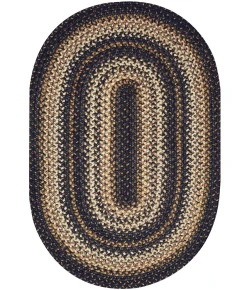 Homespice Decor Jute Braided Kilimanjaro Black 501219 20 in. X 30 in. Oval Rug