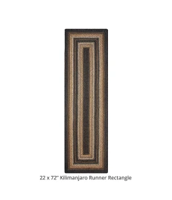 Homespice Decor Jute Braided Kilimanjaro Black 519214 22 in. X 72 in. Rect Rug