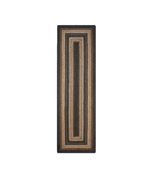 Homespice Decor Jute Braided Kilimanjaro Black 519214 22 in. X 72 in. Rect Rug