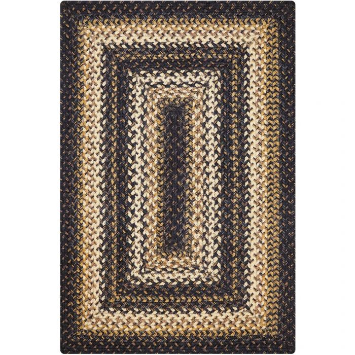 Homespice Decor Jute Braided Kilimanjaro Black 512215 27 in. X 45 in. Rect Rug