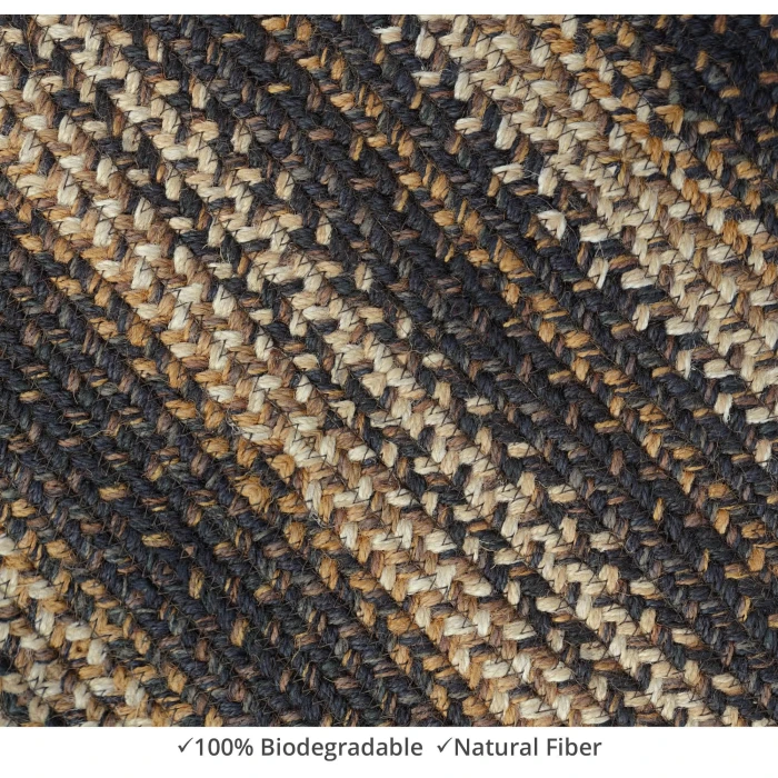 Homespice Decor Jute Braided Kilimanjaro Black 512215 27 in. X 45 in. Rect Rug