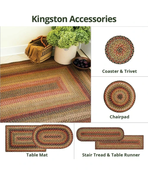 Homespice Decor Jute Braided Kingston Multi 511096 20 in. X 30 in. Rect Rug