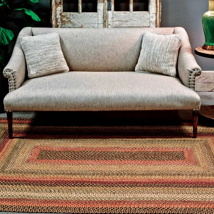 Homespice Decor Jute Braided Kingston Multi 502094 27 in. X 45 in. Oval Rug