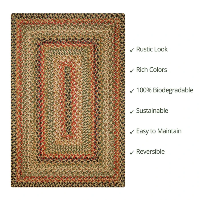 Homespice Decor Jute Braided Kingston Multi 511096 20 in. X 30 in. Rect Rug