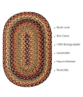 Homespice Decor Jute Braided Kingston Multi 504098 5 ft. X 8 ft. Oval Rug