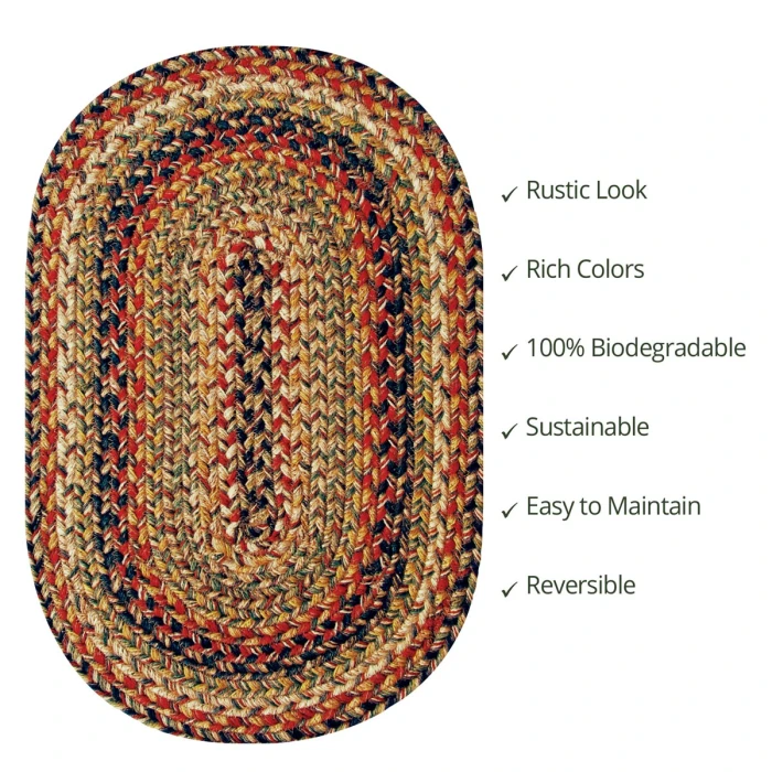 Homespice Decor Jute Braided Kingston Multi 506092 8 ft. X 10 ft. Oval Rug