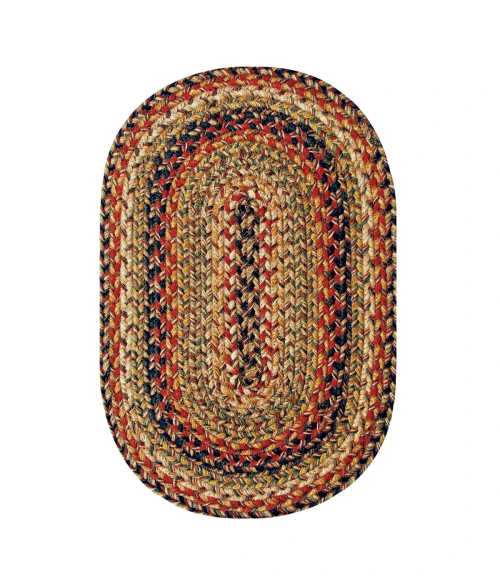Homespice Decor Jute Braided Kingston Multi 502094 27 in. X 45 in. Oval Rug