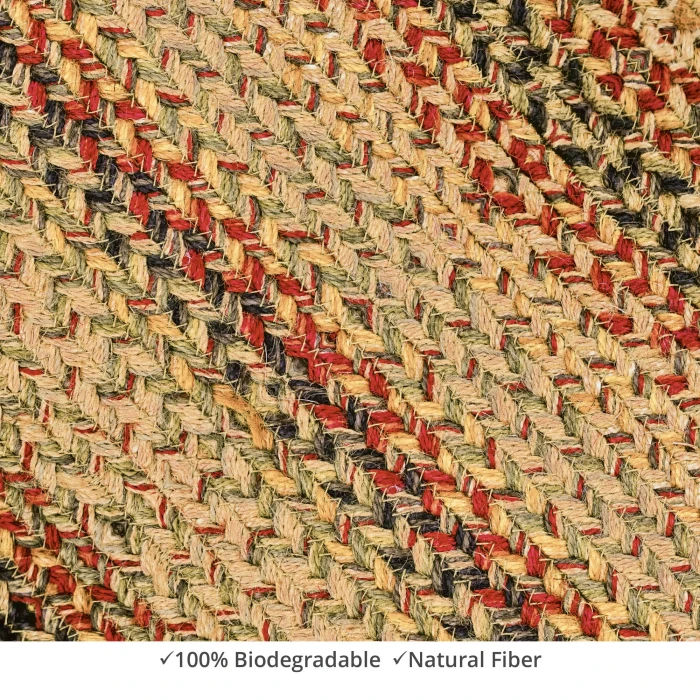 Homespice Decor Jute Braided Kingston Multi 514097 5 ft. X 8 ft. Rect Rug