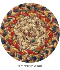 Homespice Decor Jute Braided Accessories Kingston Multi 240003PS 4 in. Set of 6 Round Rug