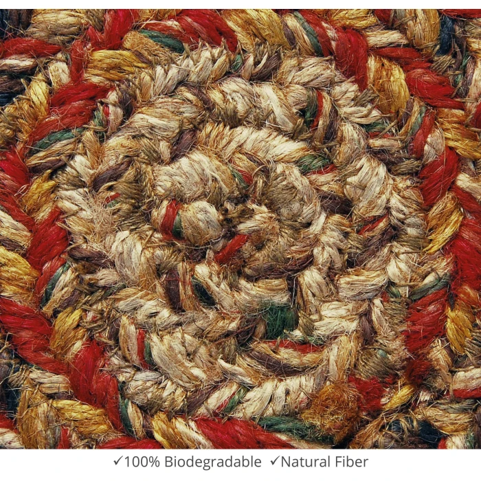 Homespice Decor Jute Braided Accessories Kingston Multi 240003PS 4 in. Set of 6 Round Rug