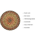 Homespice Decor Jute Braided Accessories Kingston Multi 240019PS 8 in. Set of 3 Round Rug