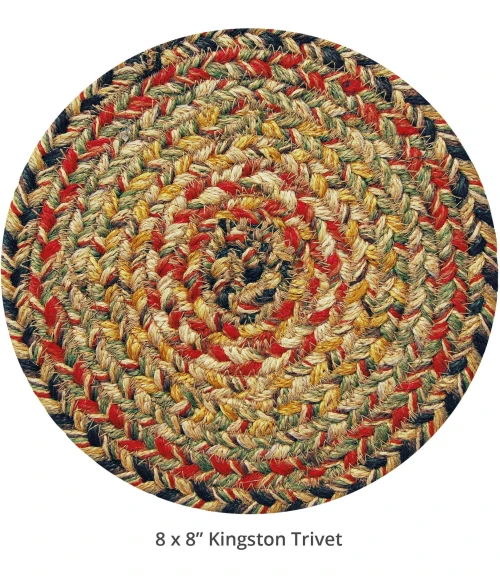 Homespice Decor Jute Braided Accessories Kingston Multi 240019PS 8 in. Set of 3 Round Rug