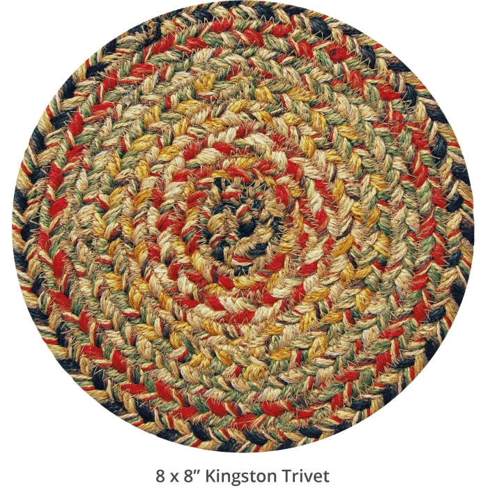 Homespice Decor Jute Braided Accessories Kingston Multi 240019PS 8 in. Set of 3 Round Rug