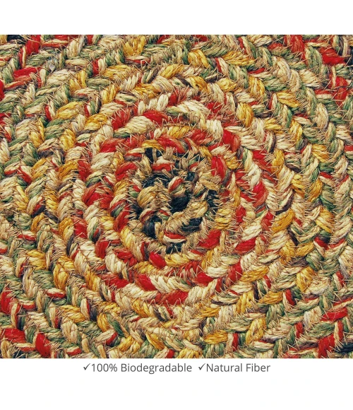 Homespice Decor Jute Braided Accessories Kingston Multi 240019PS 8 in. Set of 3 Round Rug