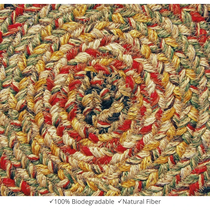Homespice Decor Jute Braided Accessories Kingston Multi 240019PS 8 in. Set of 3 Round Rug