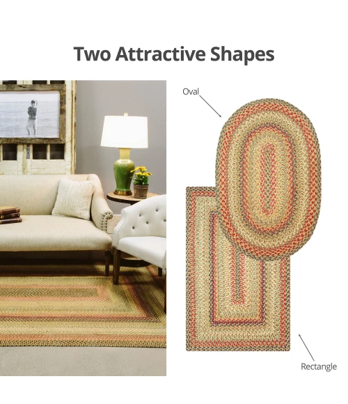 Homespice Decor Jute Braided Kingston Multi 513090 4 ft. X 6 ft. Rect Rug