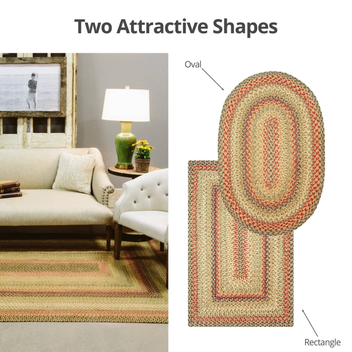 Homespice Decor Jute Braided Kingston Multi 514097 5 ft. X 8 ft. Rect Rug