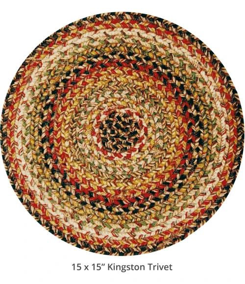 Homespice Decor Jute Braided Accessories Kingston Multi 240167PS 15 in. Set of 6 Round Rug