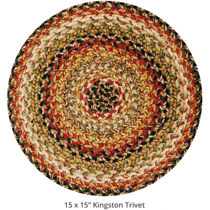 Homespice Decor Jute Braided Accessories Kingston Multi 240037PS 15 in. Set of 2 Round Rug