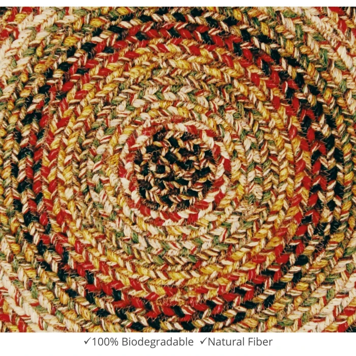 Homespice Decor Jute Braided Accessories Kingston Multi 240037PS 15 in. Set of 2 Round Rug