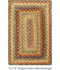 Homespice Decor Jute Braided Accessories Kingston Multi 240067PS 13 in. X 19 in. Set of 4 Rect Rug