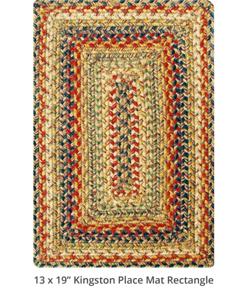 Homespice Decor Jute Braided Accessories Kingston Multi 240067PS 13 in. X 19 in. Set of 4 Rect Rug