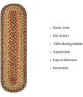 Homespice Decor Jute Braided Accessories Kingston Multi 240095PS 8 in. X 28 in. Set of 2 Oval Rug