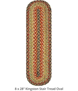 Homespice Decor Jute Braided Accessories Kingston Multi 240127PS 8 in. X 28 in. Set of 13 Oval Rug