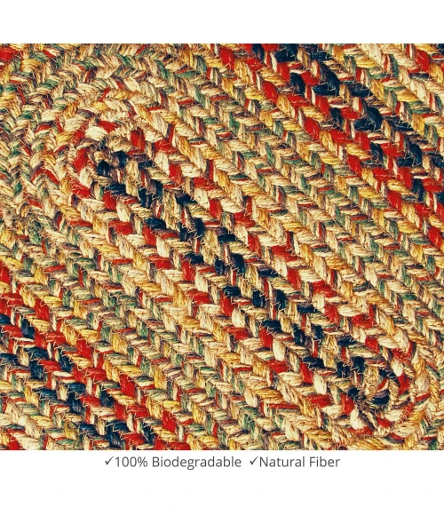 Homespice Decor Jute Braided Accessories Kingston Multi 240095PS 8 in. X 28 in. Set of 2 Oval Rug