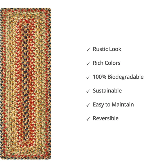 Homespice Decor Jute Braided Accessories Kingston Multi 240111PS 8 in. X 28 in. Set of 2 Rect Rug