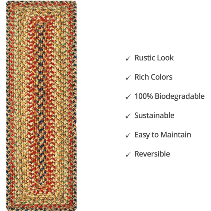 Homespice Decor Jute Braided Accessories Kingston Multi 240143PS 8 in. X 28 in. Set of 13 Rect Rug