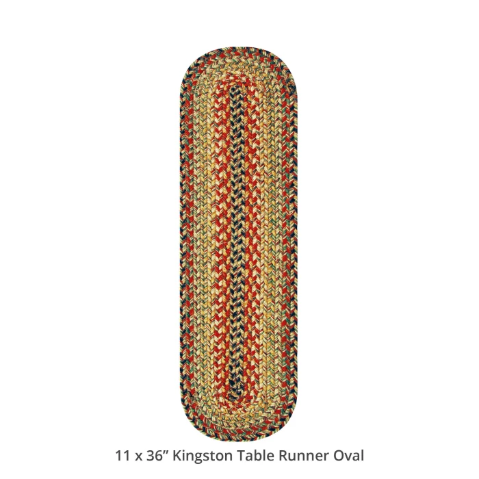 Homespice Decor Jute Braided Accessories Kingston Multi 571090 11 in. X 36 in. Oval Rug