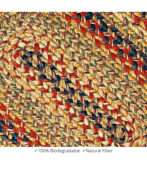 Homespice Decor Jute Braided Accessories Kingston Multi 571090 11 in. X 36 in. Oval Rug