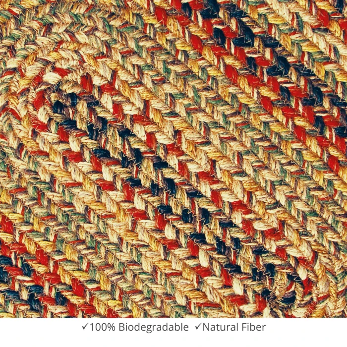 Homespice Decor Jute Braided Accessories Kingston Multi 571090 11 in. X 36 in. Oval Rug