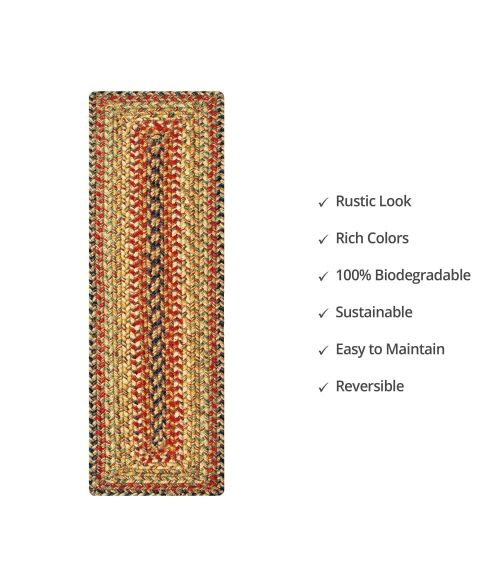 Homespice Decor Jute Braided Accessories Kingston Multi 572097 11 in. X 36 in. Rect Rug