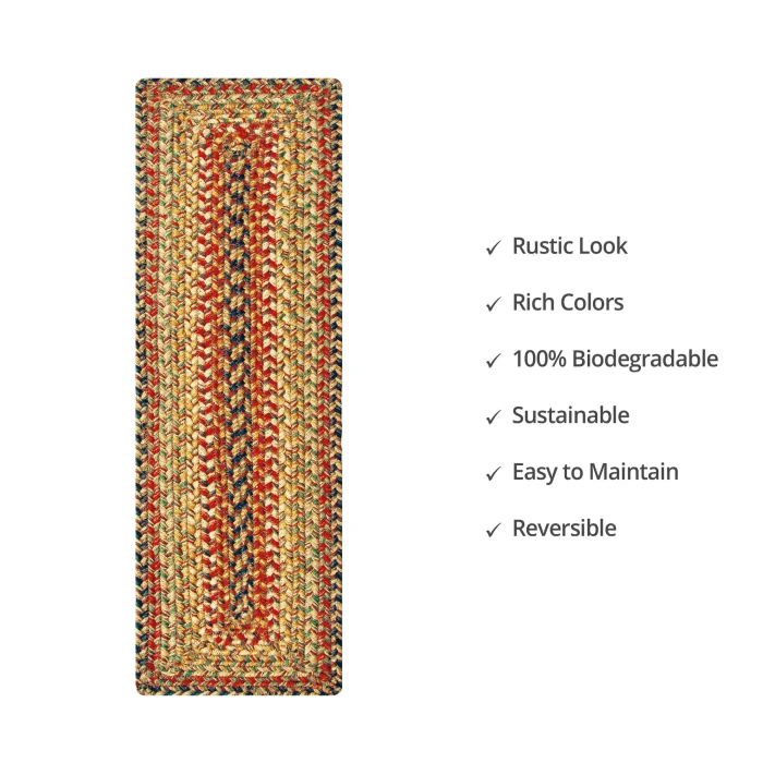 Homespice Decor Jute Braided Accessories Kingston Multi 572097 11 in. X 36 in. Rect Rug