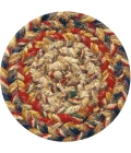Homespice Decor Jute Braided Accessories Kingston Multi 240003PS 4 in. Set of 6 Round Rug