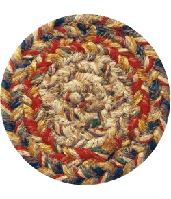 Homespice Decor Jute Braided Accessories Kingston Multi 240003PS 4 in. Set of 6 Round Rug