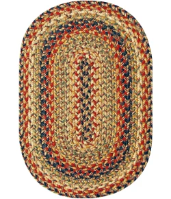 Homespice Decor Jute Braided Accessories Kingston Multi 240051PS 13 in. X 19 in. Set of 4 Oval Rug
