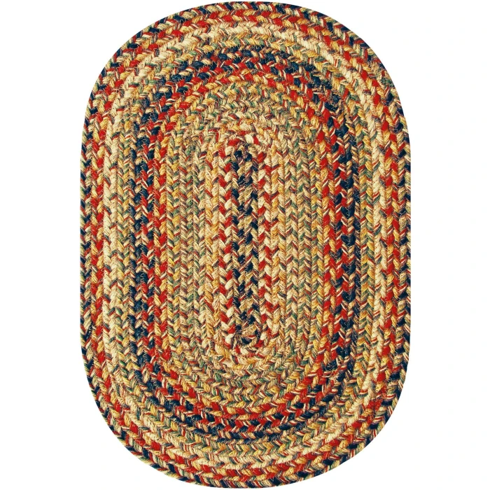 Homespice Decor Jute Braided Accessories Kingston Multi 240051PS 13 in. X 19 in. Set of 4 Oval Rug