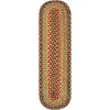 Homespice Decor Jute Braided Accessories Kingston Multi 240095PS 8 in. X 28 in. Set of 2 Oval Rug