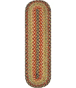 Homespice Decor Jute Braided Accessories Kingston Multi 240127PS 8 in. X 28 in. Set of 13 Oval Rug