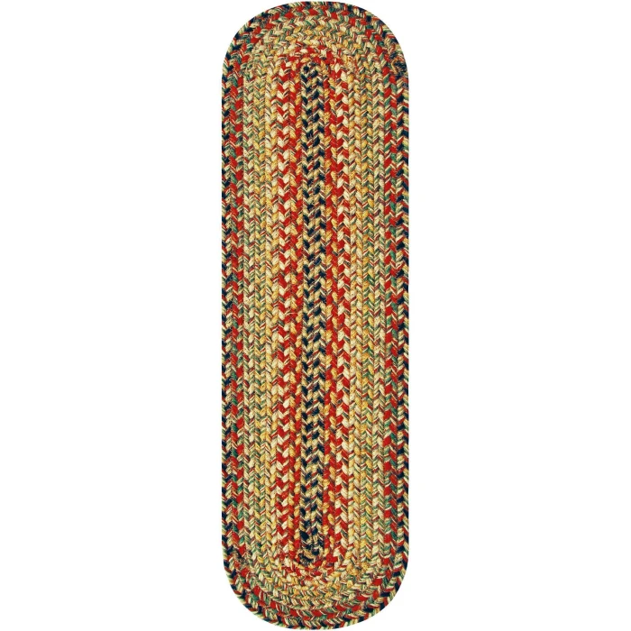 Homespice Decor Jute Braided Accessories Kingston Multi 240095PS 8 in. X 28 in. Set of 2 Oval Rug