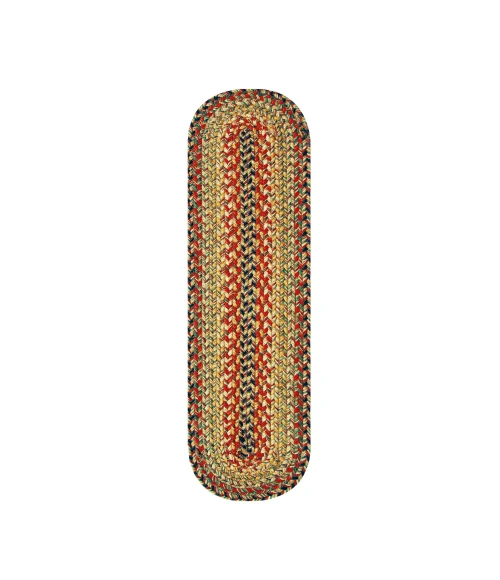 Homespice Decor Jute Braided Accessories Kingston Multi 571090 11 in. X 36 in. Oval Rug