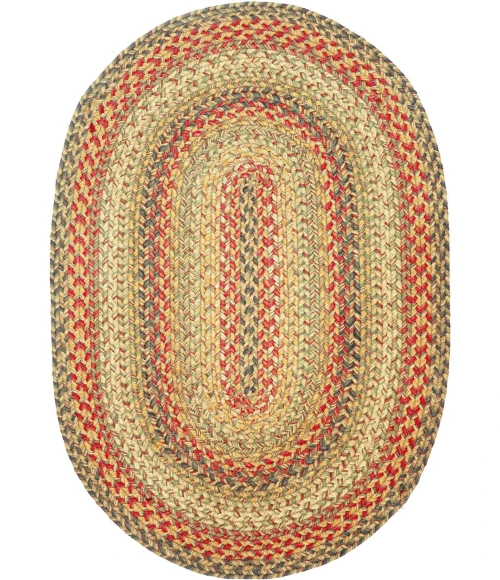 Homespice Decor Jute Braided Kingston Multi 501097 20 in. X 30 in. Oval Rug