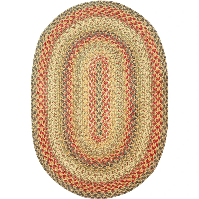 Homespice Decor Jute Braided Kingston Multi 500090 2 ft. X 3 ft. Oval Rug